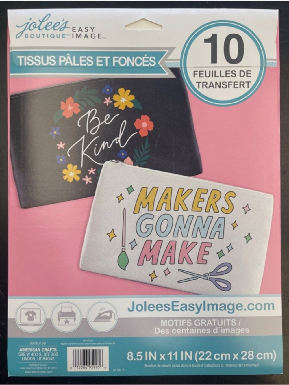 Jolee's Easy Image Transfer Sheets
8.5"X11" 10/Pkg-For Light & Dark
Fabrics